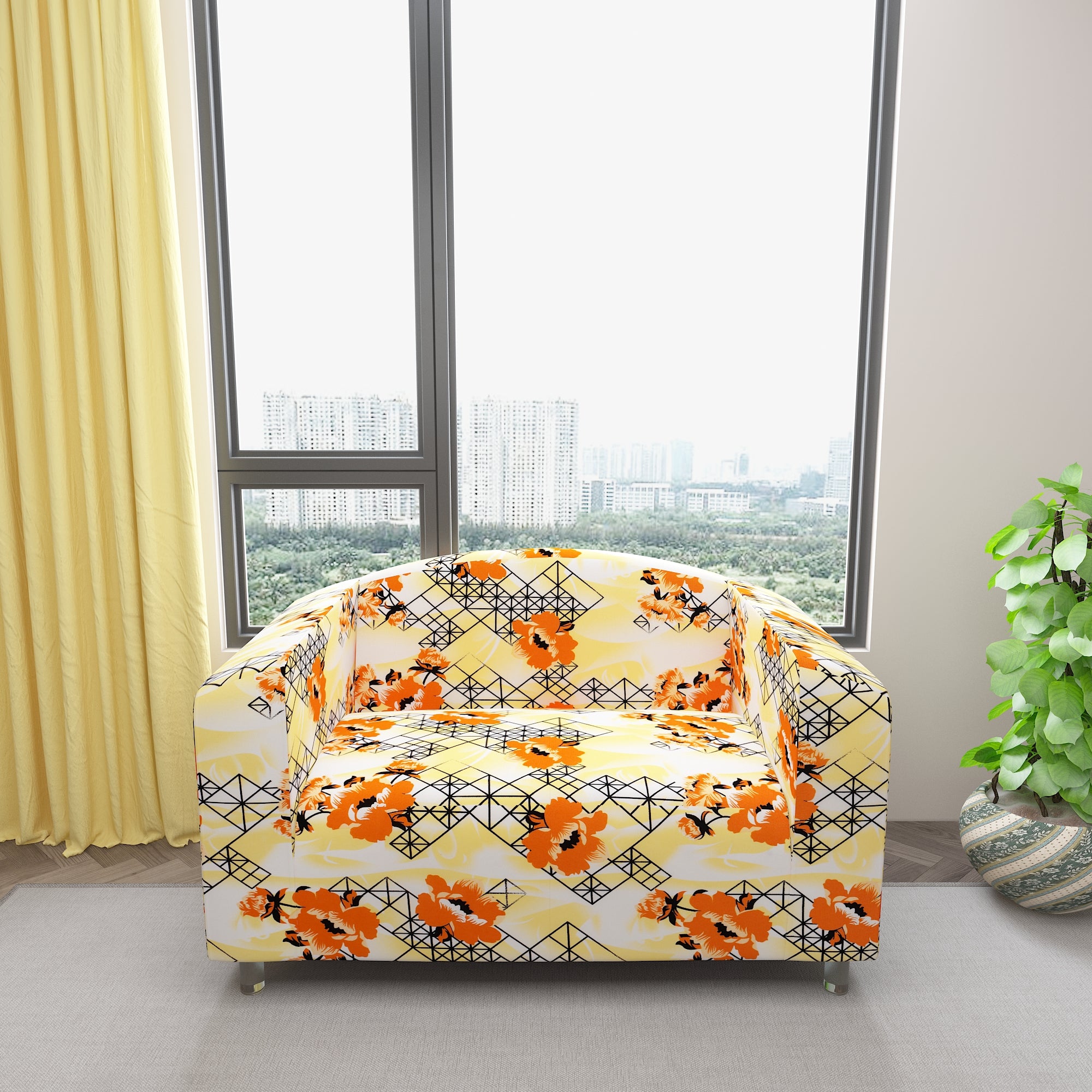 Waterproof Printed Sofa Protector Cover Full Stretchable, SP33 - Dream Care Furnishings Private Limited