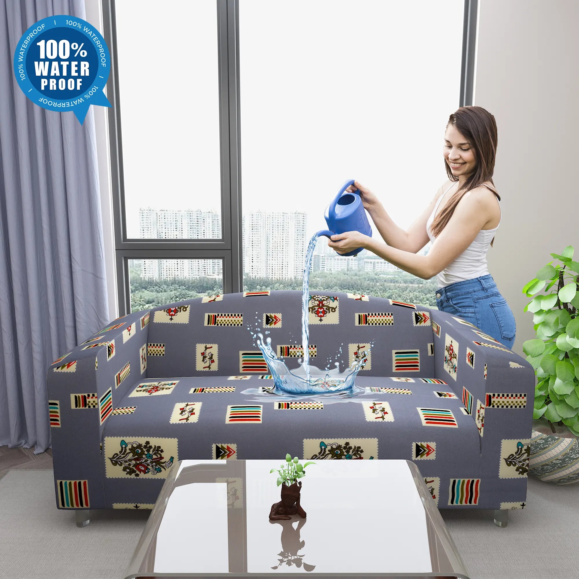 Waterproof Printed Sofa Protector Cover Full Stretchable, SP30