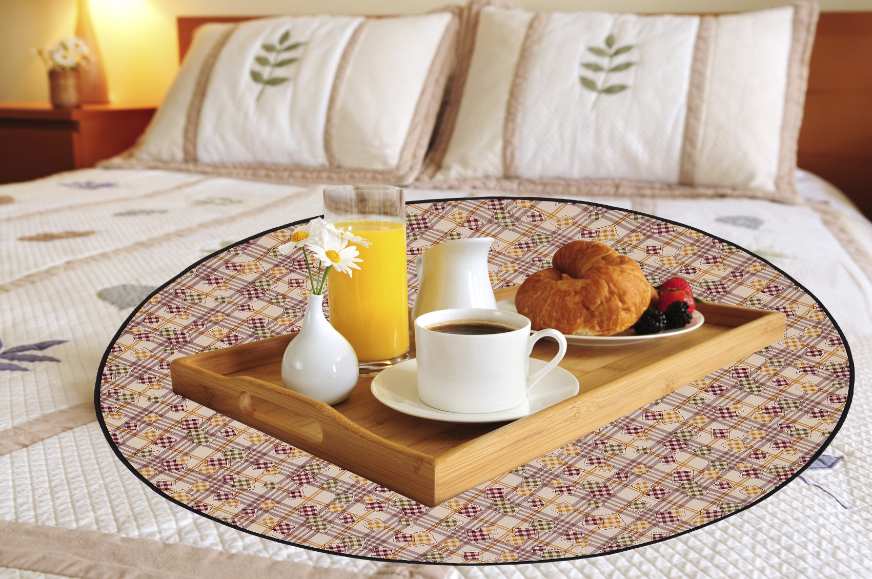 Waterproof & Oil Proof Bed Server Circle Mat, CA12 - Dream Care Furnishings Private Limited