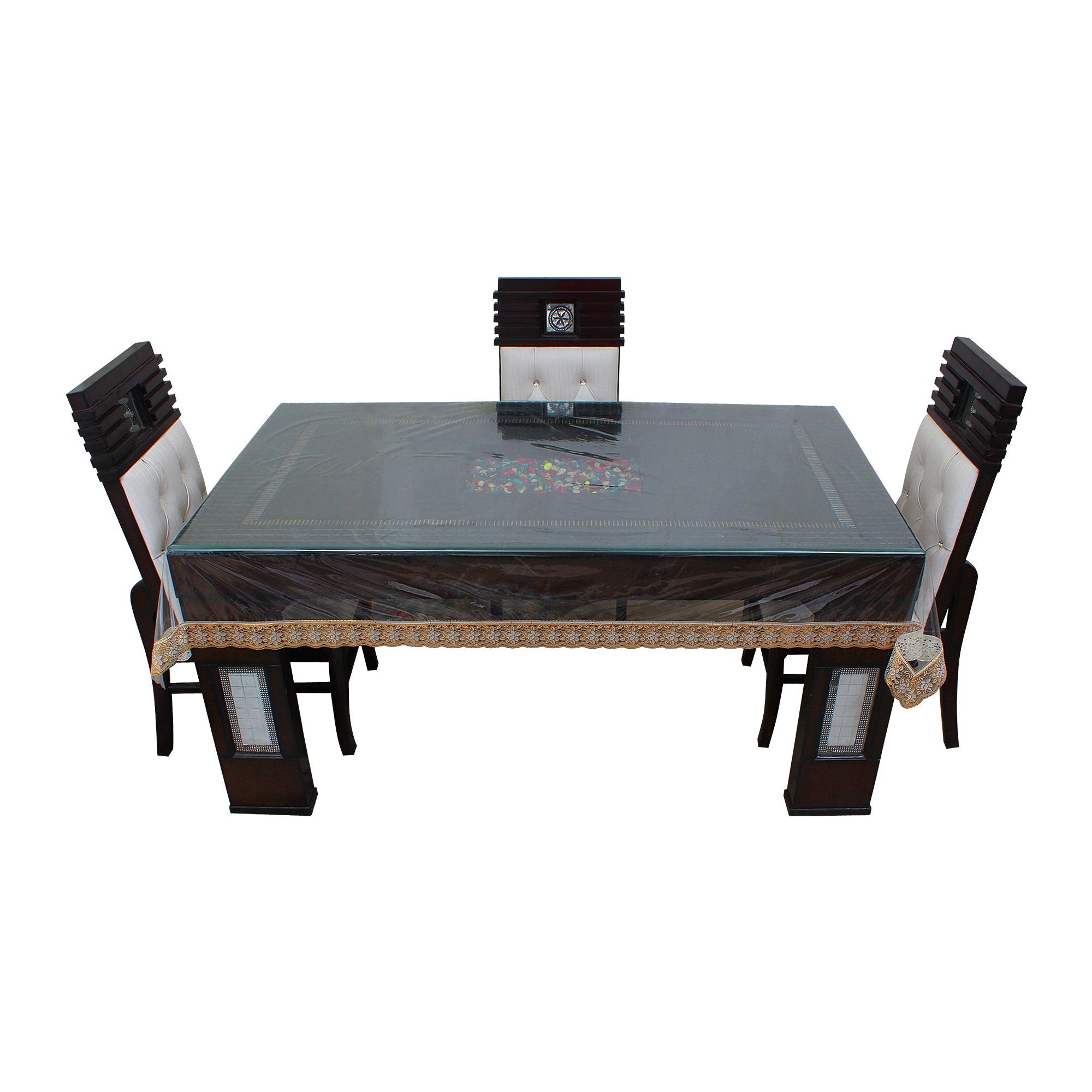 Waterproof and Dustproof Dining Table Cover, Golden - Dream Care Furnishings Private Limited