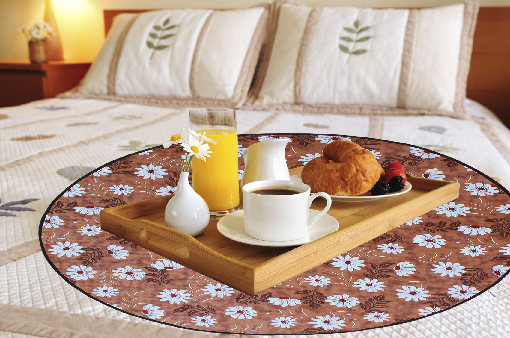 Waterproof & Oil Proof Bed Server Circle Mat, SA49 - Dream Care Furnishings Private Limited