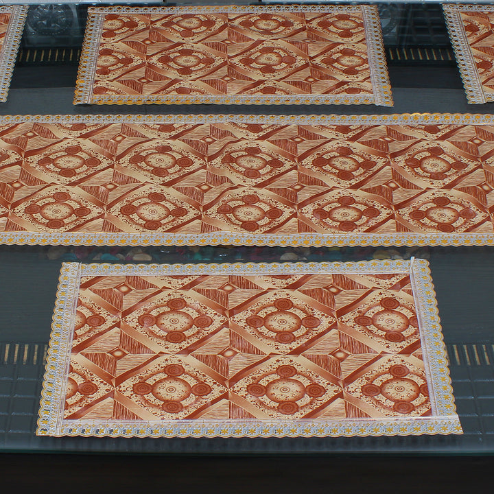 Waterproof & Dustproof Dining Table Runner With 6 Placemats, SA54 - Dream Care Furnishings Private Limited