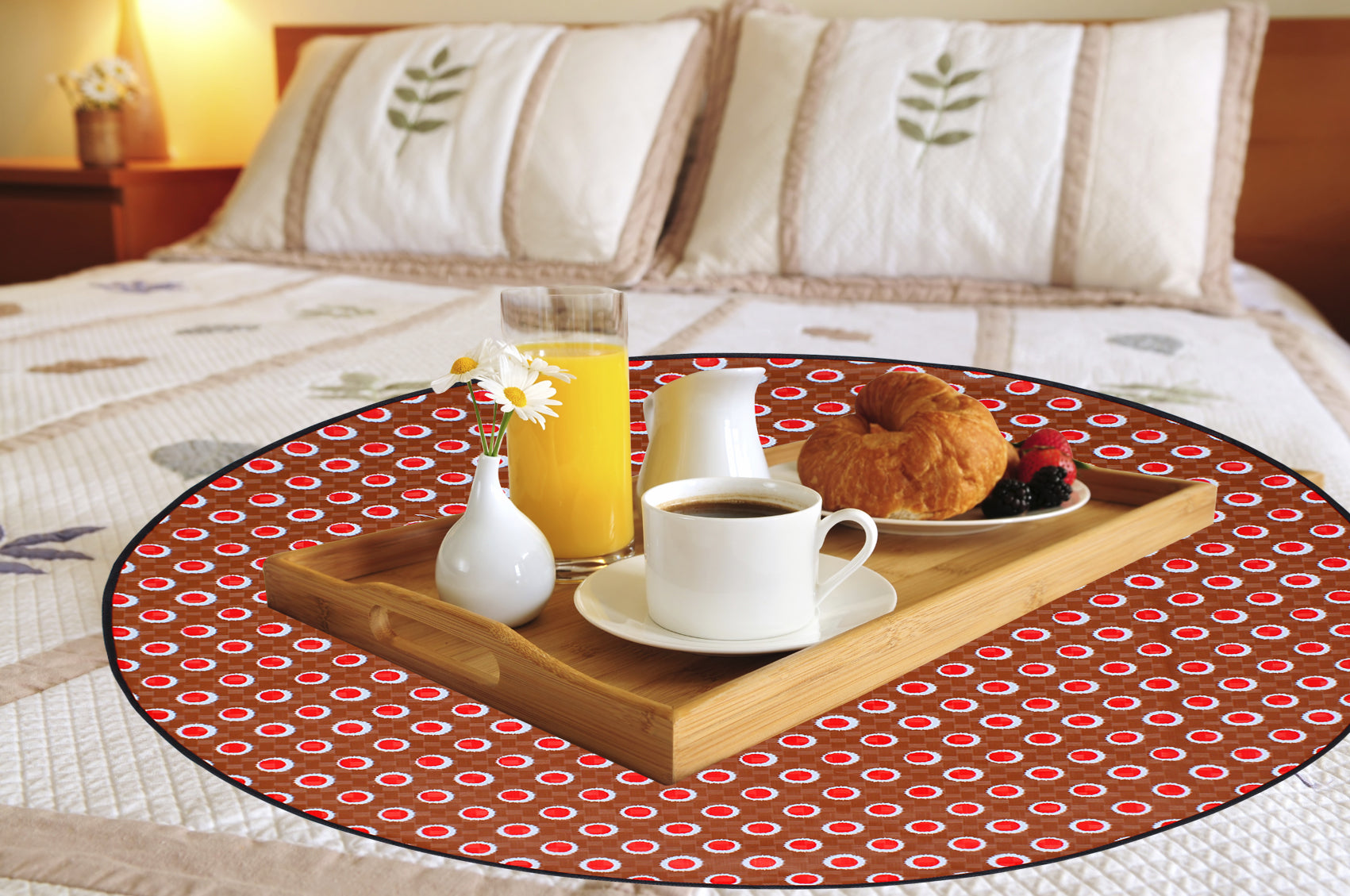 Waterproof & Oil Proof Bed Server Circle Mat, SA45 - Dream Care Furnishings Private Limited