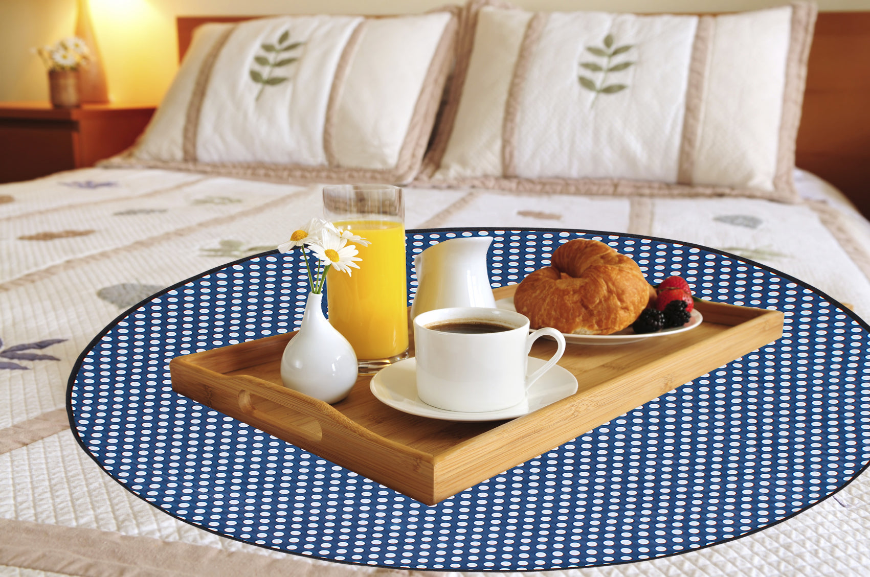 Waterproof & Oil Proof Bed Server Circle Mat, SA47 - Dream Care Furnishings Private Limited