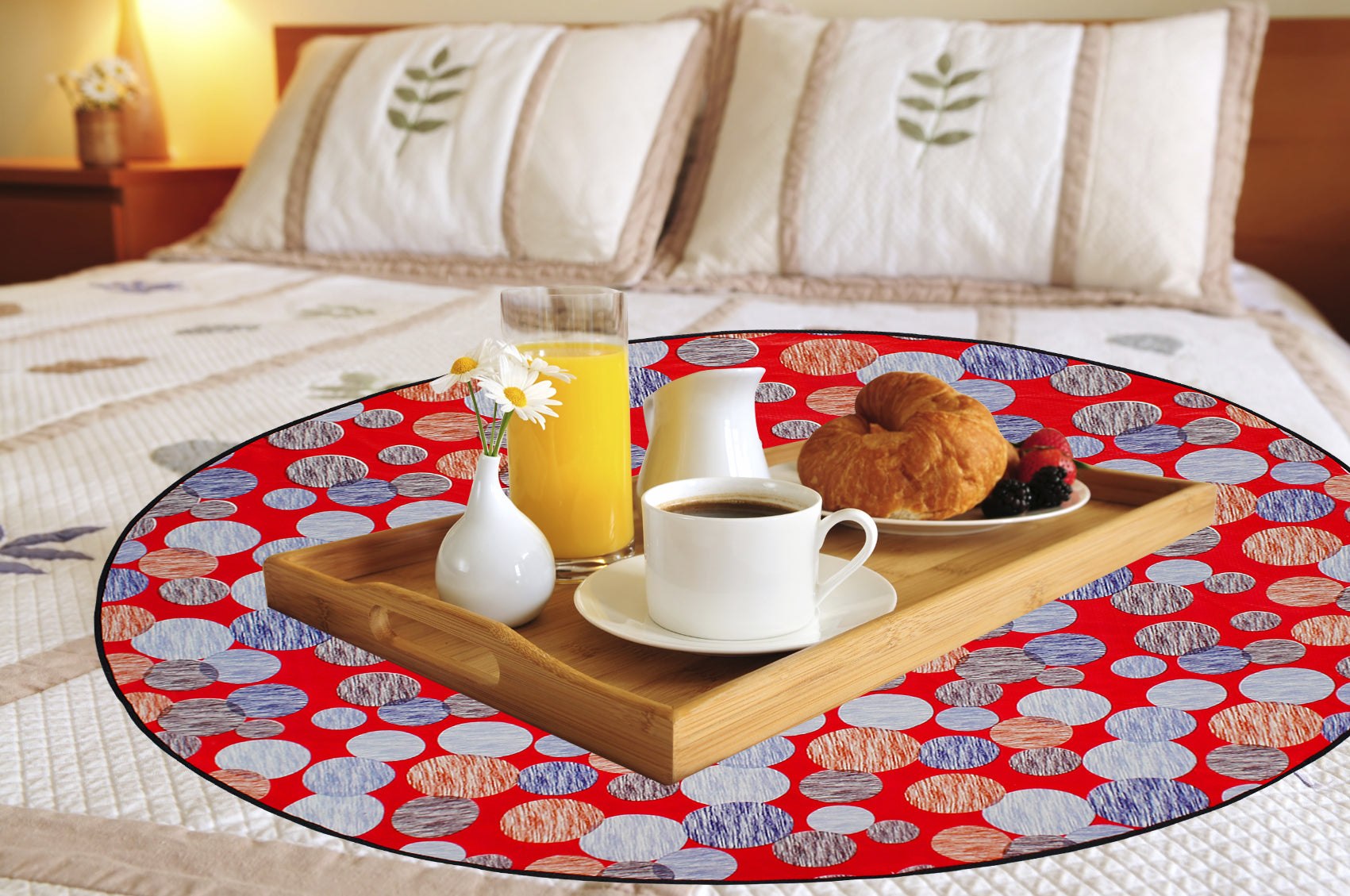 Waterproof & Oil Proof Bed Server Circle Mat, SA70 - Dream Care Furnishings Private Limited