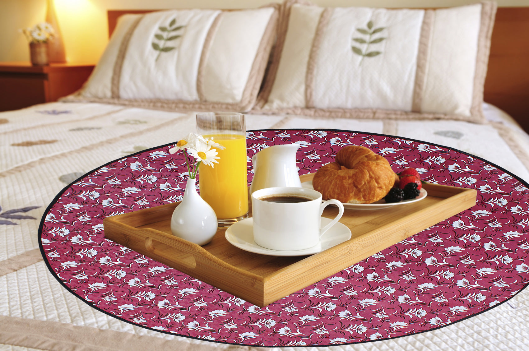 Waterproof & Oil Proof Bed Server Circle Mat, SA48 - Dream Care Furnishings Private Limited