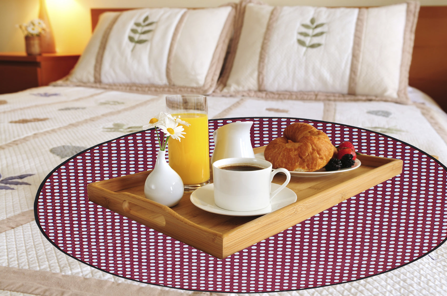 Waterproof & Oil Proof Bed Server Circle Mat, SA46 - Dream Care Furnishings Private Limited