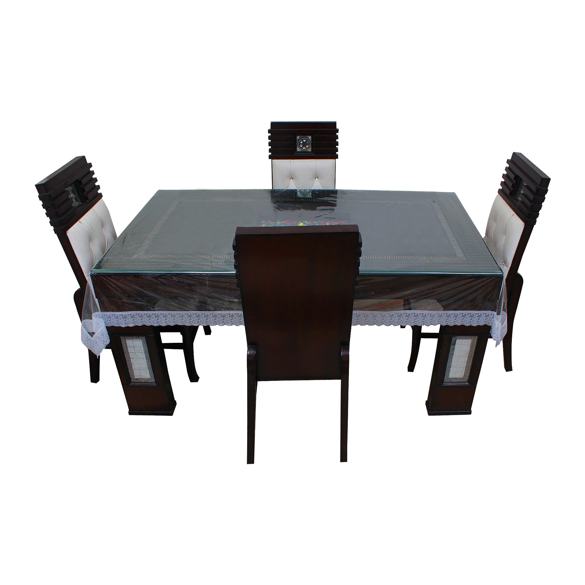 Waterproof and Dustproof Dining Table Cover, Silver - Dream Care Furnishings Private Limited