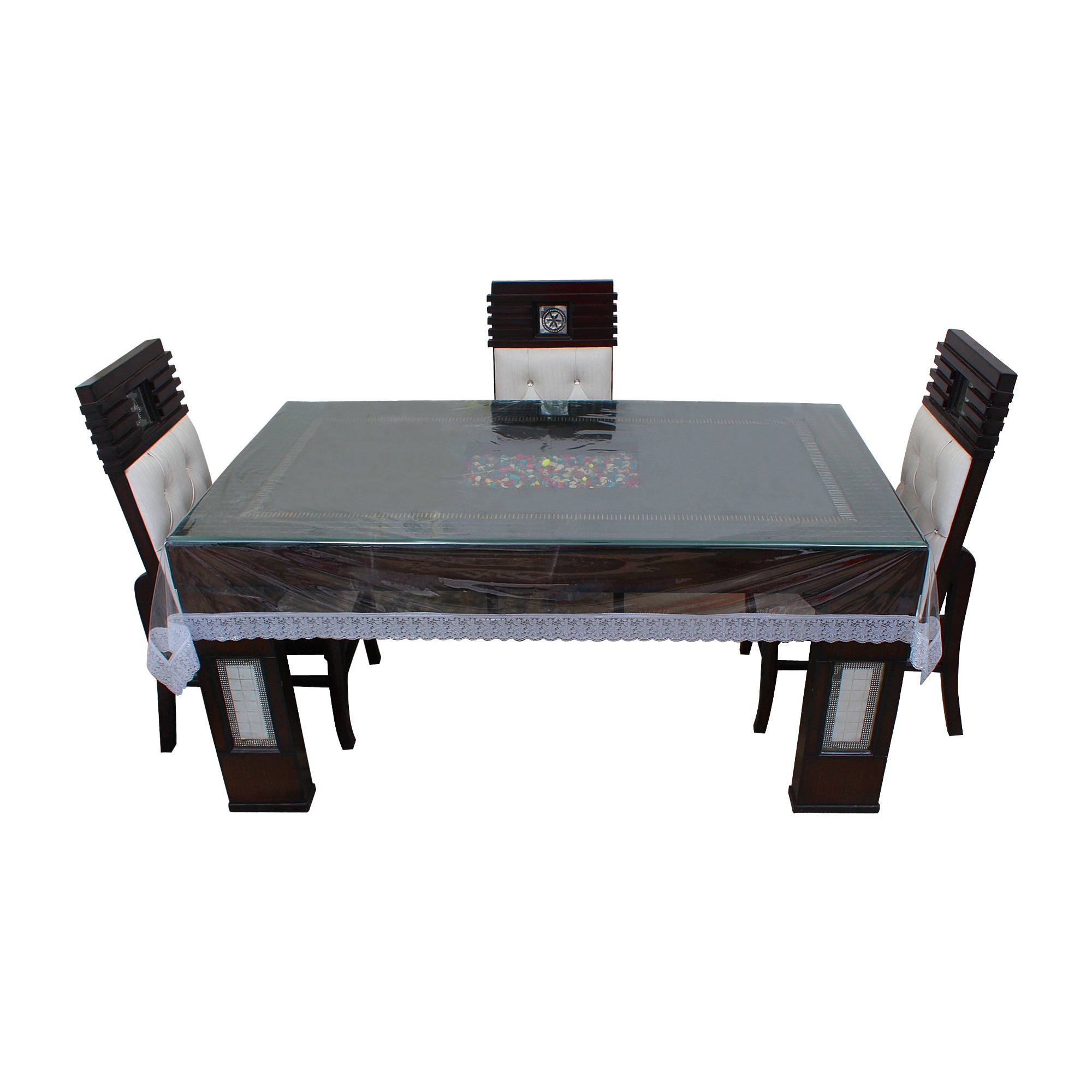 Waterproof and Dustproof Dining Table Cover, Silver - Dream Care Furnishings Private Limited