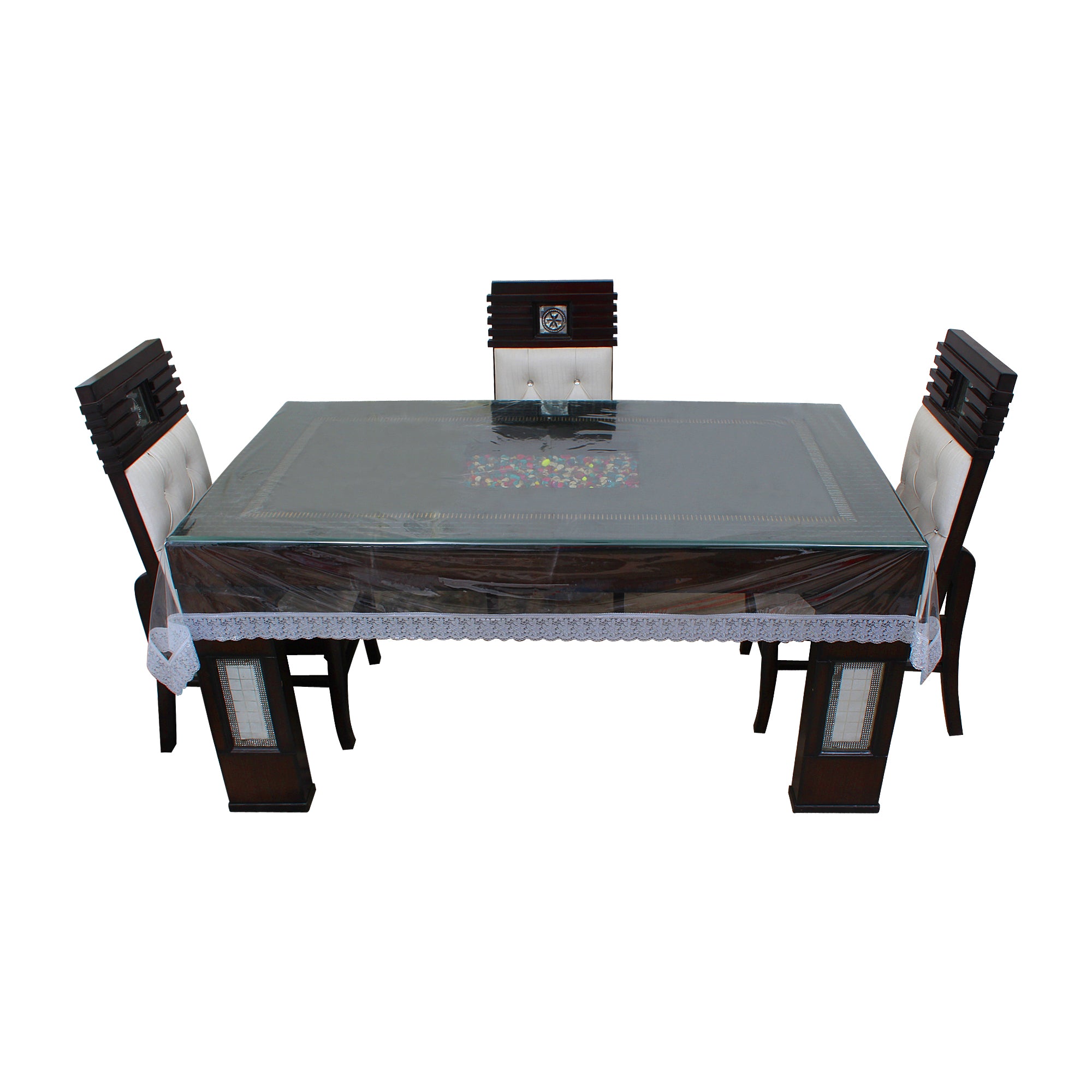 Waterproof and Dustproof Dining Table Cover, White - Dream Care Furnishings Private Limited
