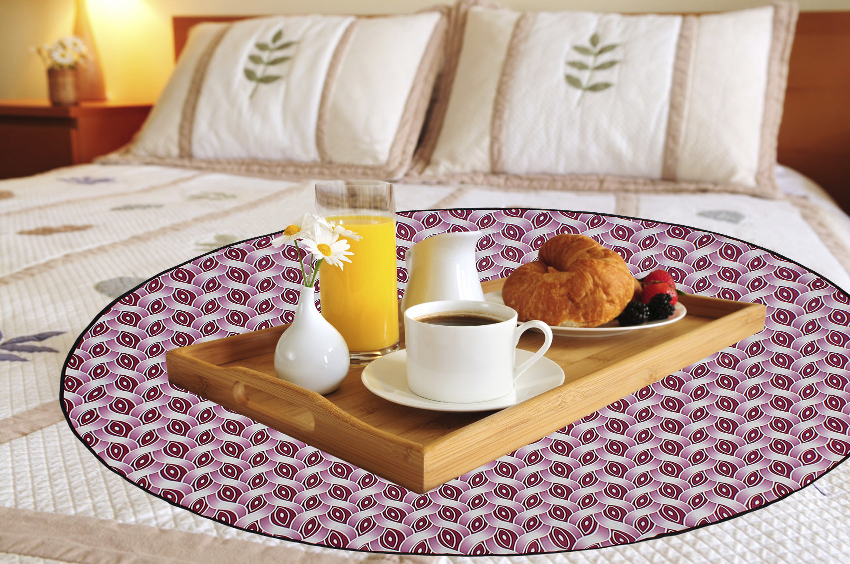 Waterproof & Oil Proof Bed Server Circle Mat, SA64 - Dream Care Furnishings Private Limited