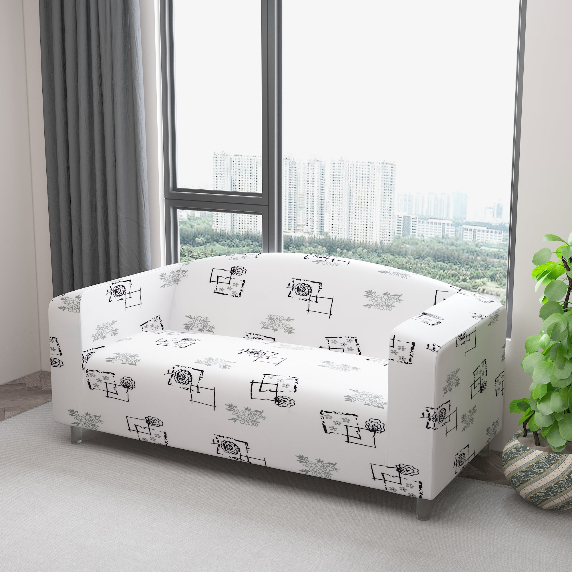 Waterproof Printed Sofa Protector Cover Full Stretchable, SP17 - Dream Care Furnishings Private Limited