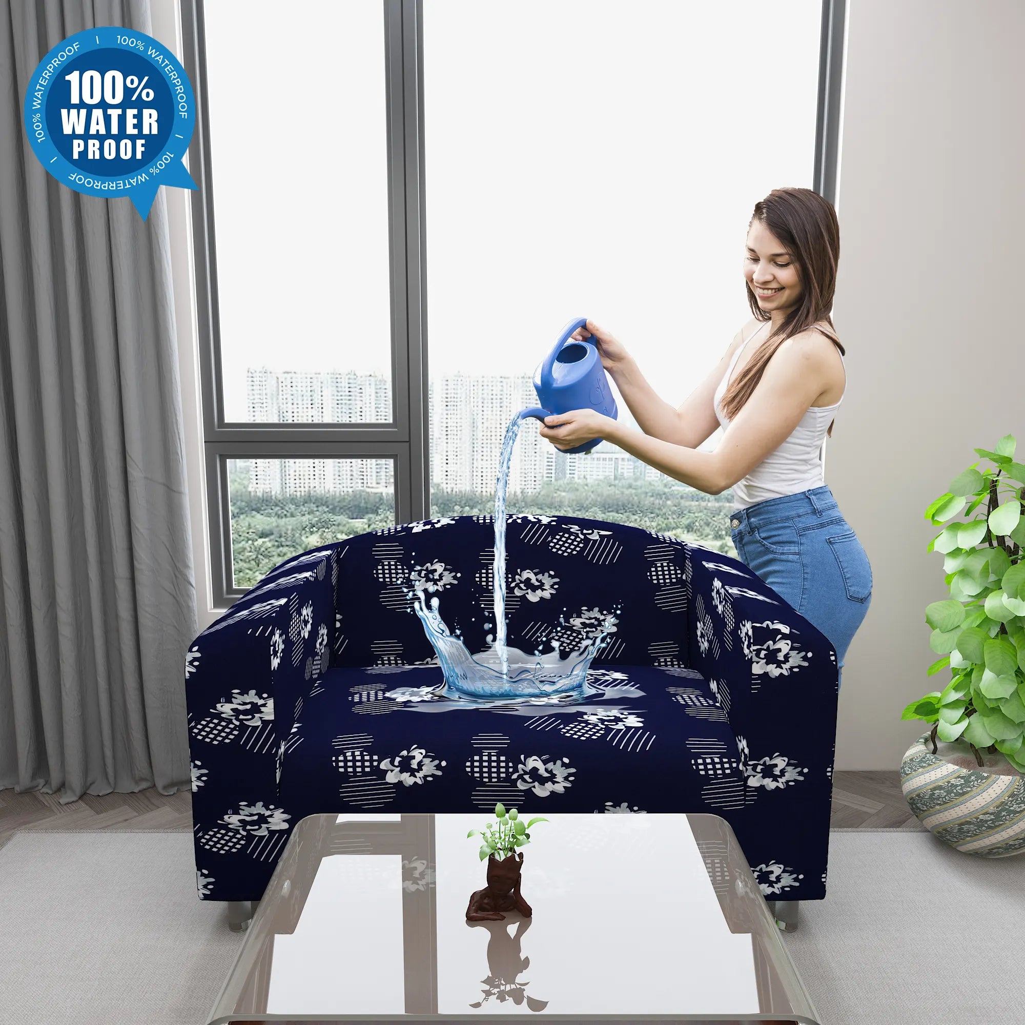 Waterproof Printed Sofa Protector Cover Full Stretchable, SP24