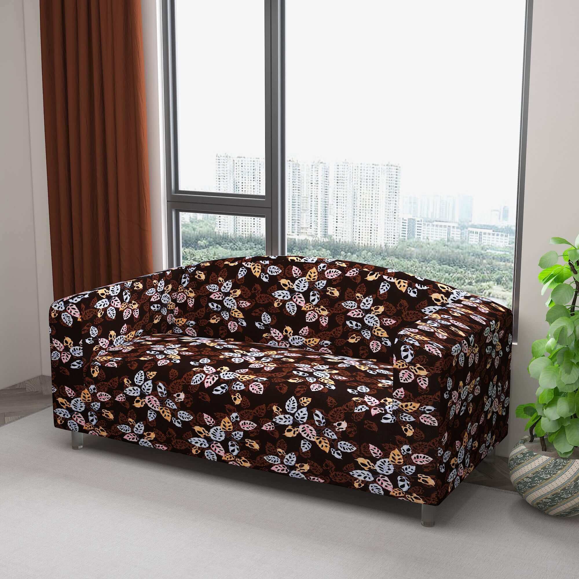 Marigold Printed Sofa Protector Cover Full Stretchable, MG02 - Dream Care Furnishings Private Limited