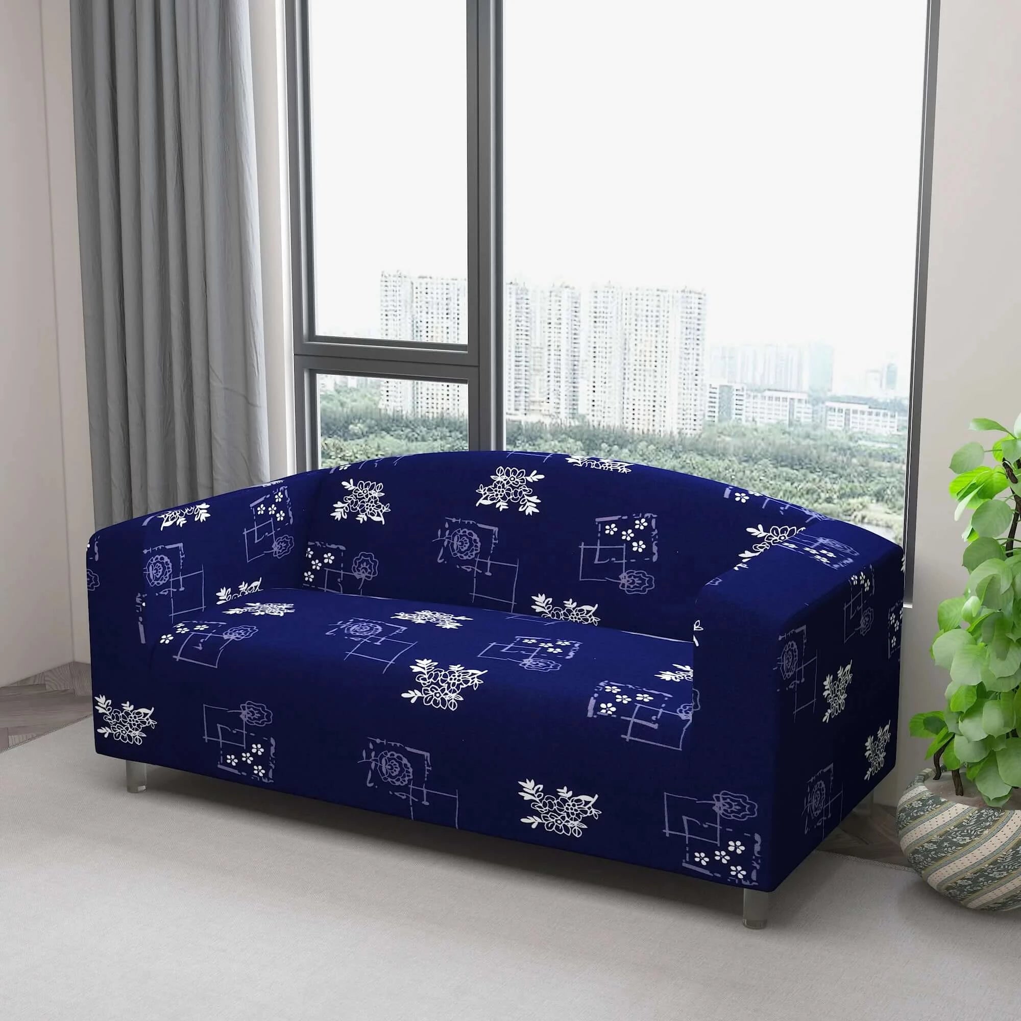 Marigold Printed Sofa Protector Cover Full Stretchable, MG16 - Dream Care Furnishings Private Limited