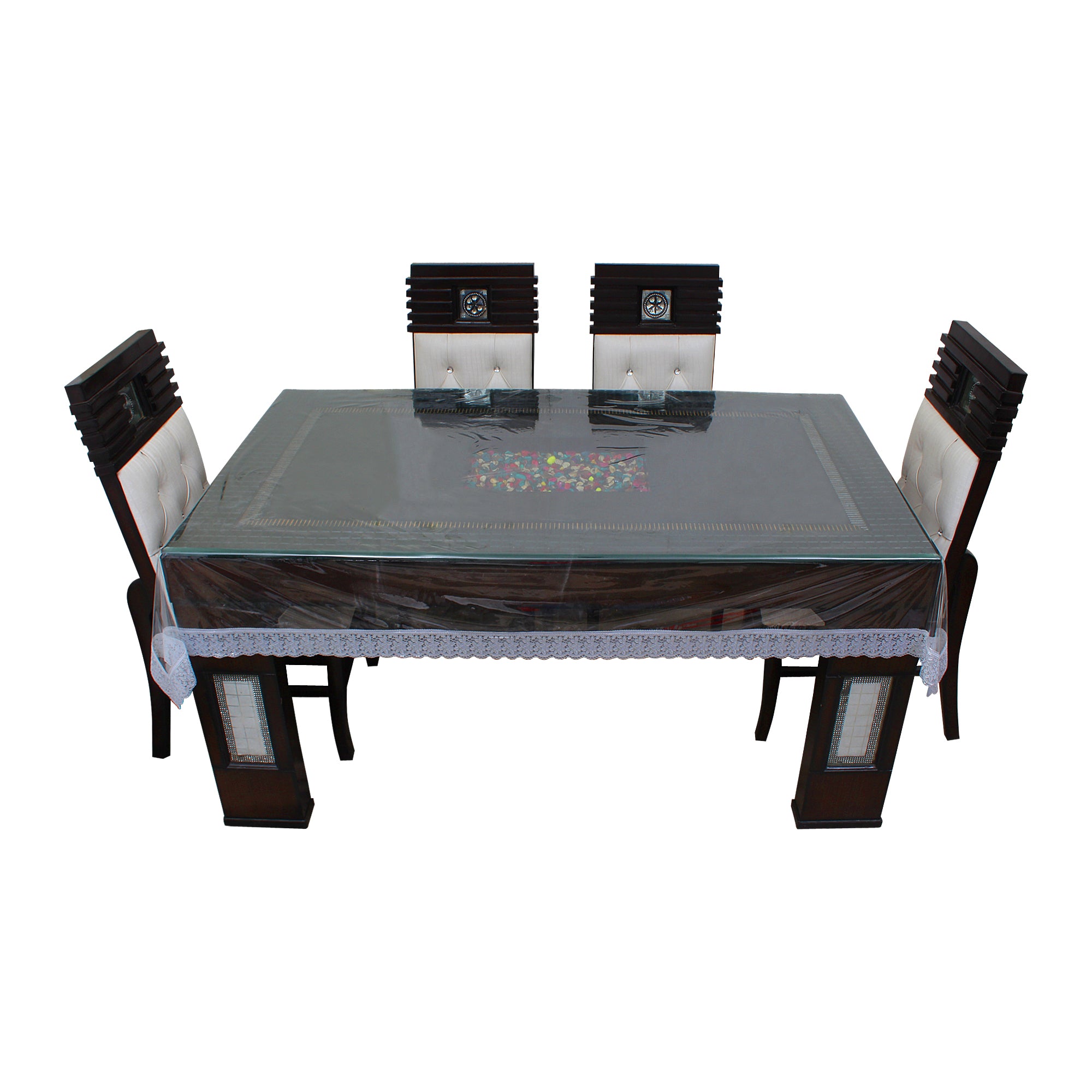 Waterproof and Dustproof Dining Table Cover, White - Dream Care Furnishings Private Limited