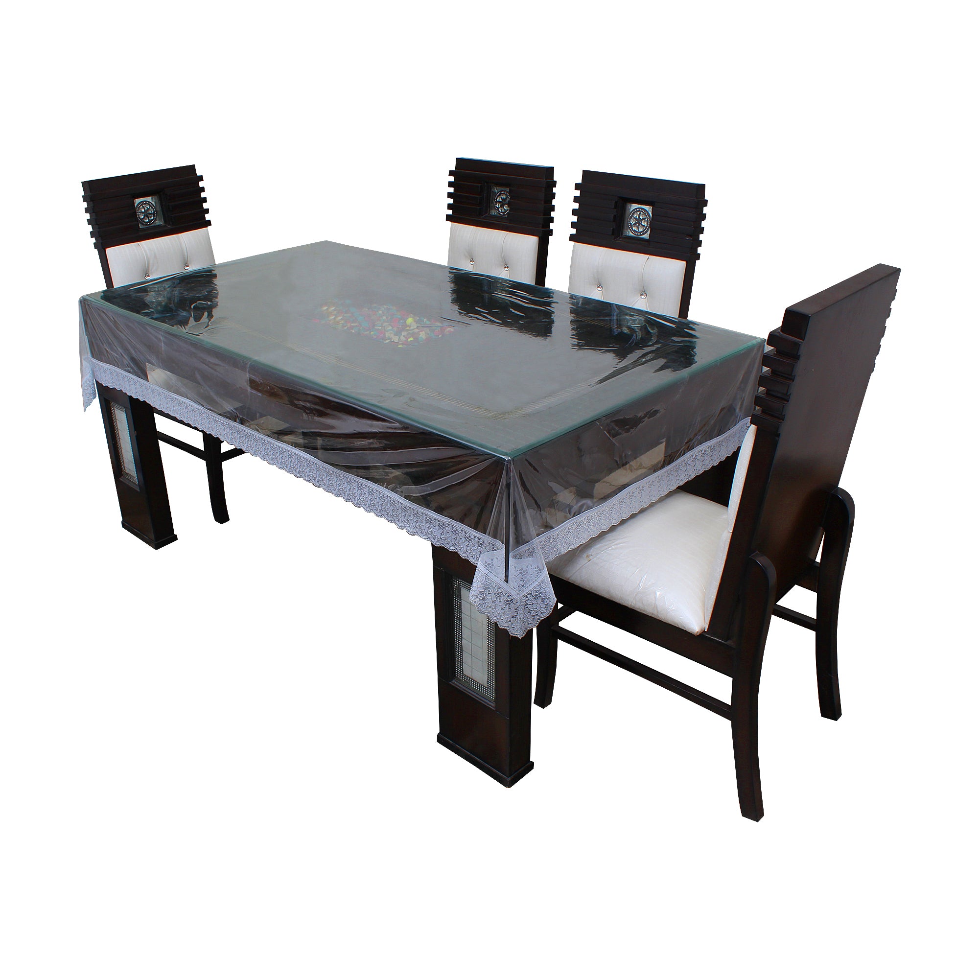 Waterproof and Dustproof Dining Table Cover, Silver - Dream Care Furnishings Private Limited