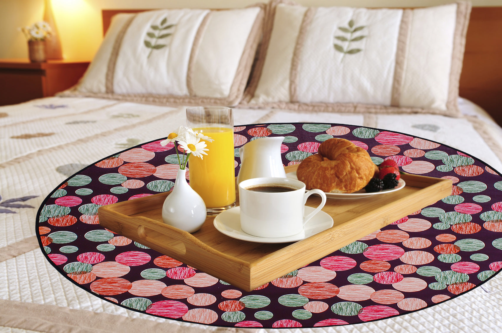 Waterproof & Oil Proof Bed Server Circle Mat, SA66 - Dream Care Furnishings Private Limited