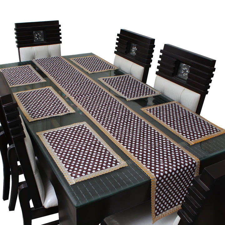 Waterproof & Dustproof Dining Table Runner With 6 Placemats, SA28 - Dream Care Furnishings Private Limited