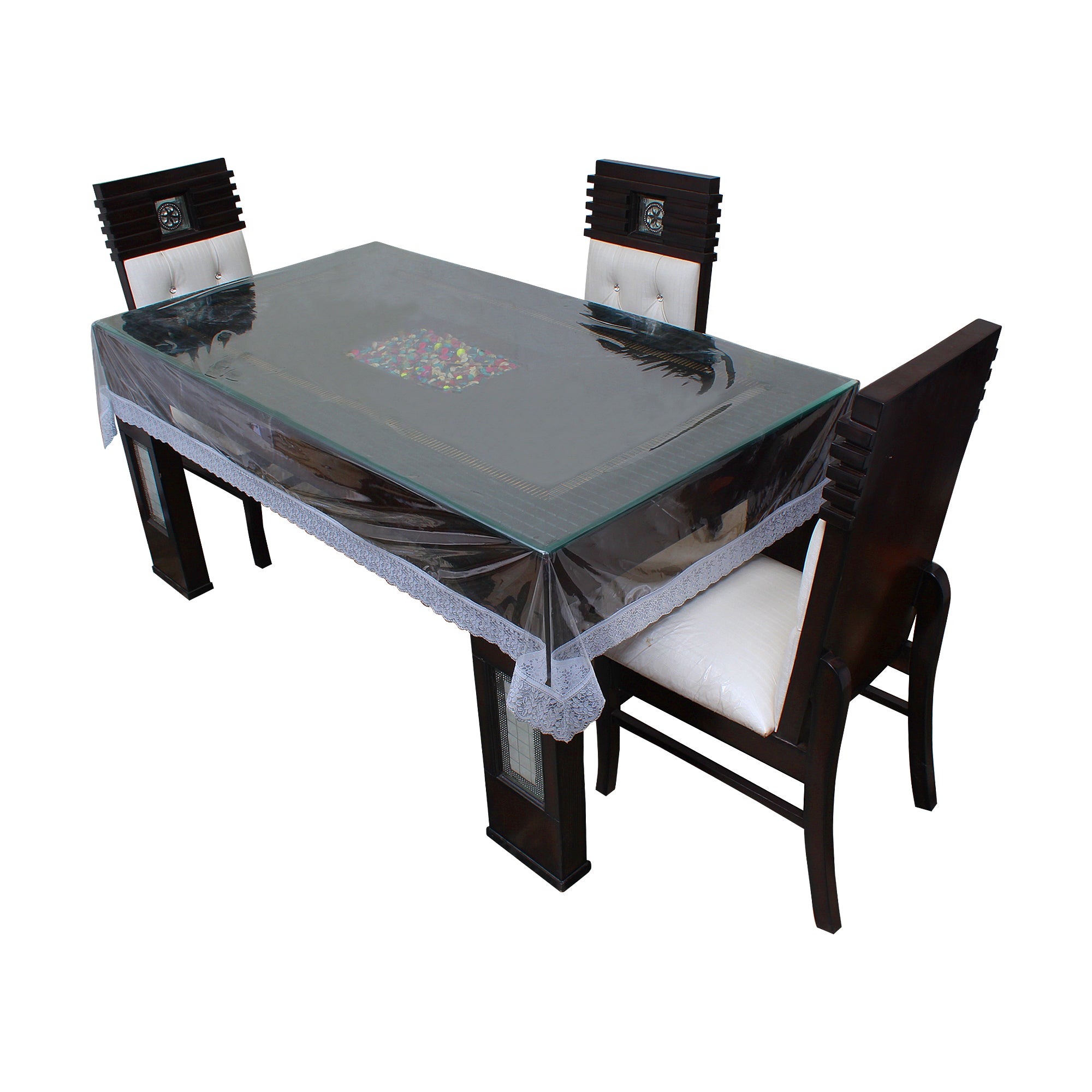 Waterproof and Dustproof Dining Table Cover, Silver - Dream Care Furnishings Private Limited