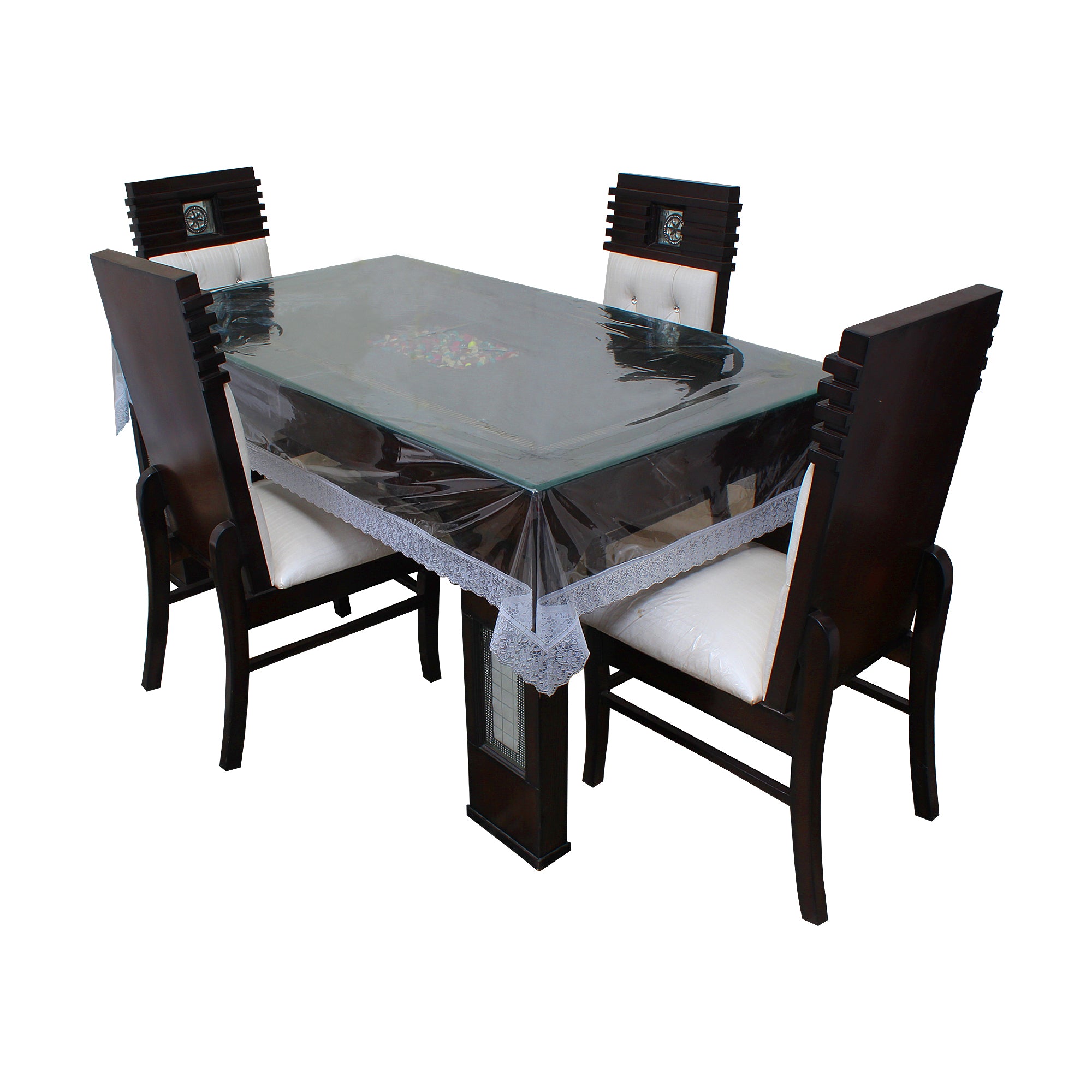 Waterproof and Dustproof Dining Table Cover, Silver - Dream Care Furnishings Private Limited