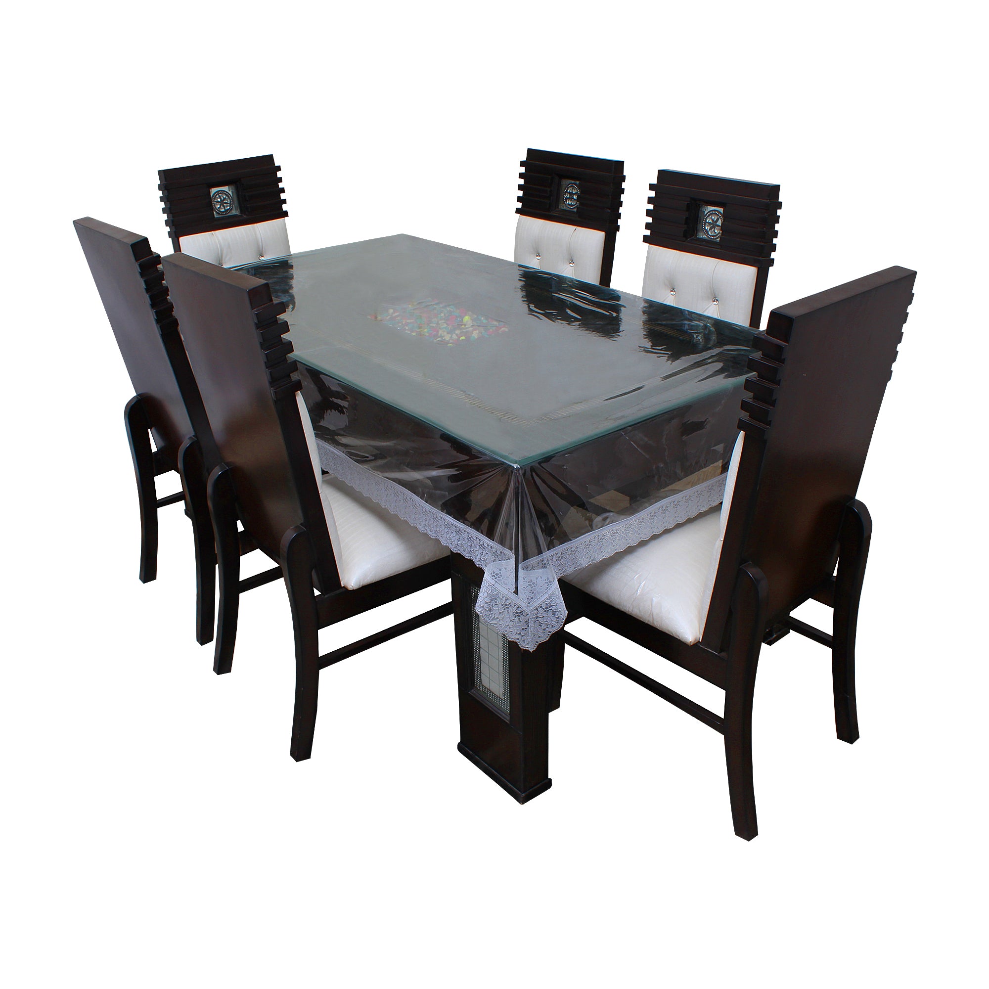 Waterproof and Dustproof Dining Table Cover, Silver - Dream Care Furnishings Private Limited