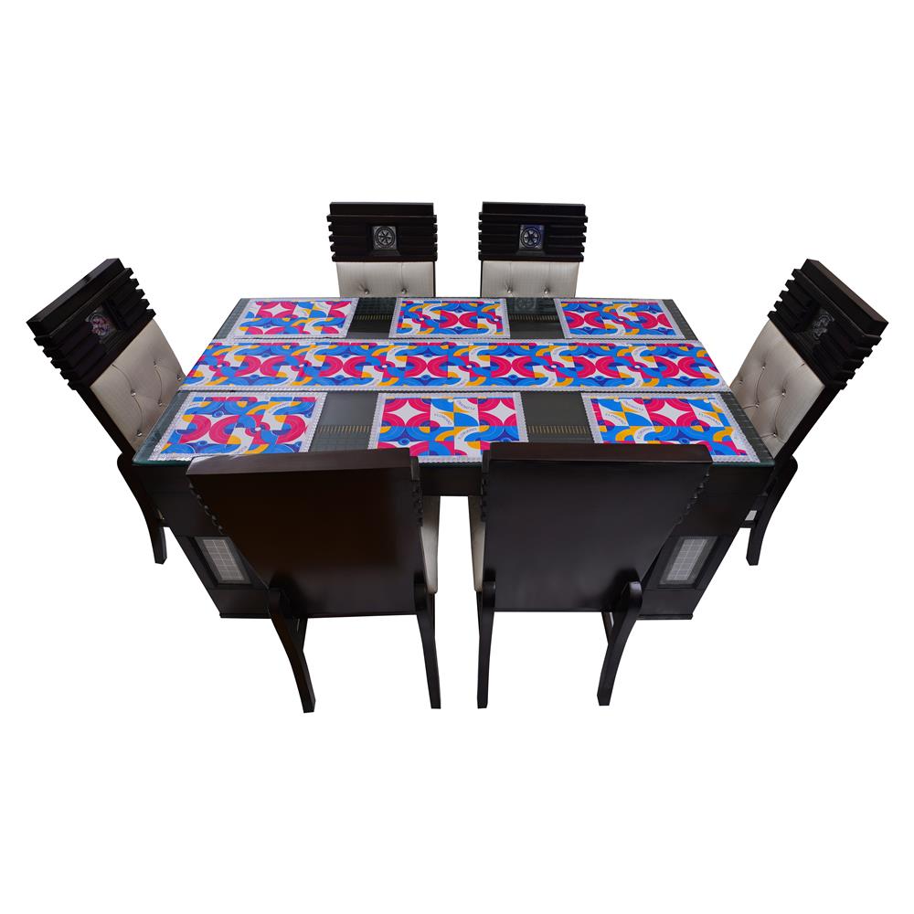 Waterproof & Dustproof Dining Table Runner With 6 Placemats, FLP04 - Dream Care Furnishings Private Limited