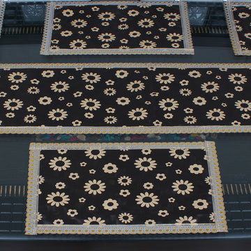 Waterproof & Dustproof Dining Table Runner With 6 Placemats, SA35 - Dream Care Furnishings Private Limited