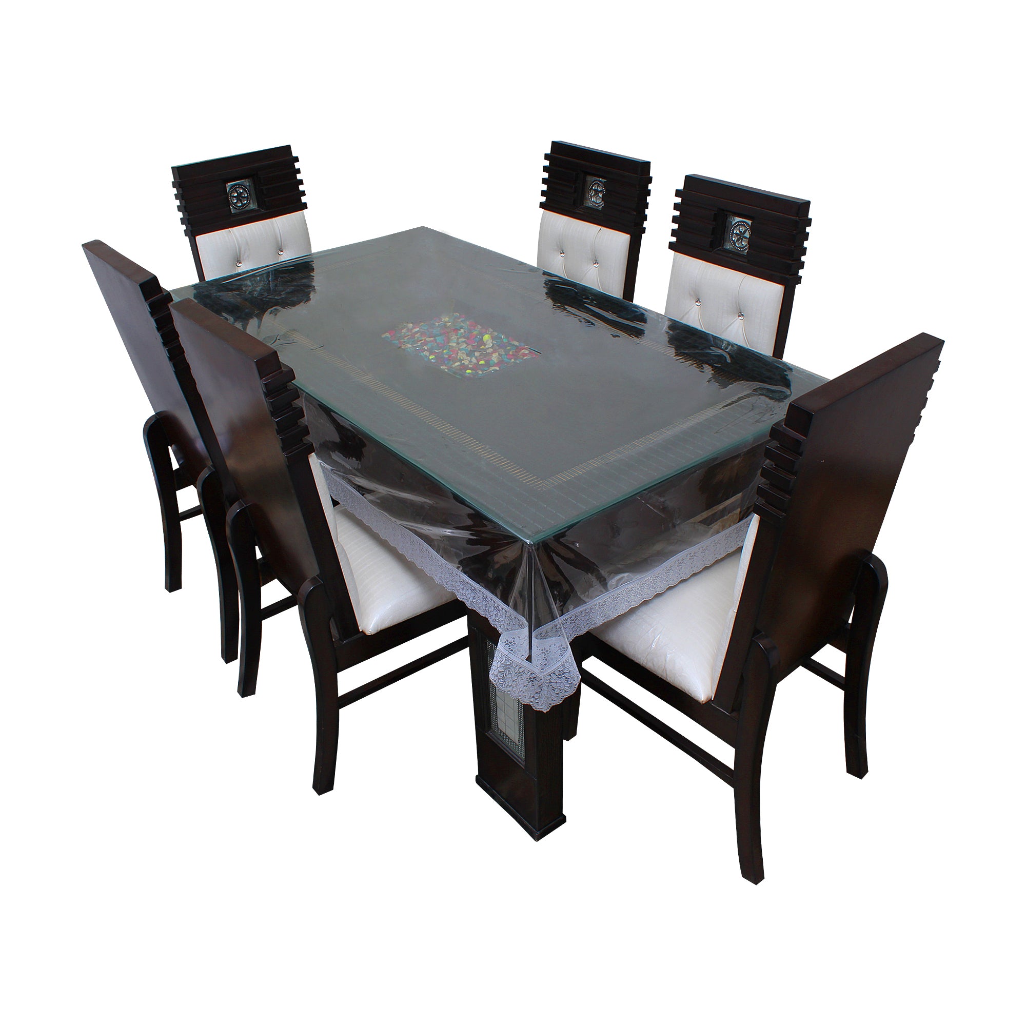 Waterproof and Dustproof Dining Table Cover, White - Dream Care Furnishings Private Limited