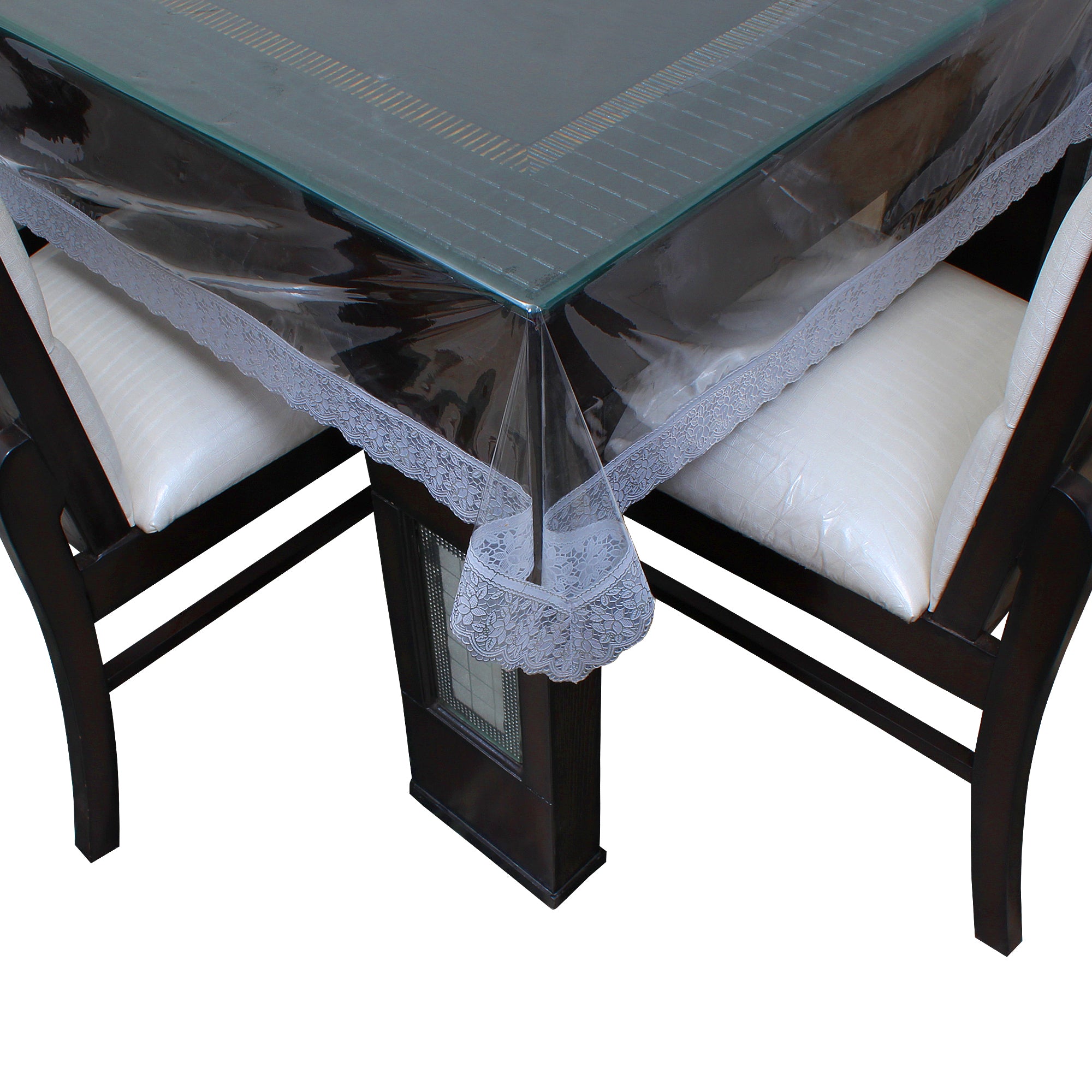 Waterproof and Dustproof Dining Table Cover, Silver - Dream Care Furnishings Private Limited