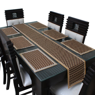 Waterproof & Dustproof Dining Table Runner With 6 Placemats, SA51 - Dream Care Furnishings Private Limited