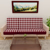 Waterproof Printed Sofa Seat Protector Cover with Stretchable Elastic, White Maroon - Dream Care Furnishings Private Limited