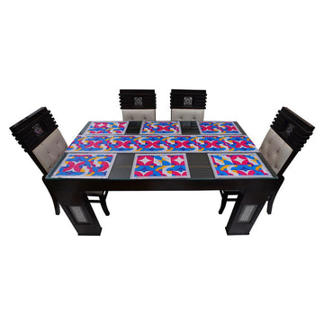 Waterproof & Dustproof Dining Table Runner With 6 Placemats, FLP04 - Dream Care Furnishings Private Limited