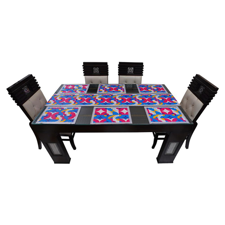 Waterproof & Dustproof Dining Table Runner With 6 Placemats, FLP04 - Dream Care Furnishings Private Limited