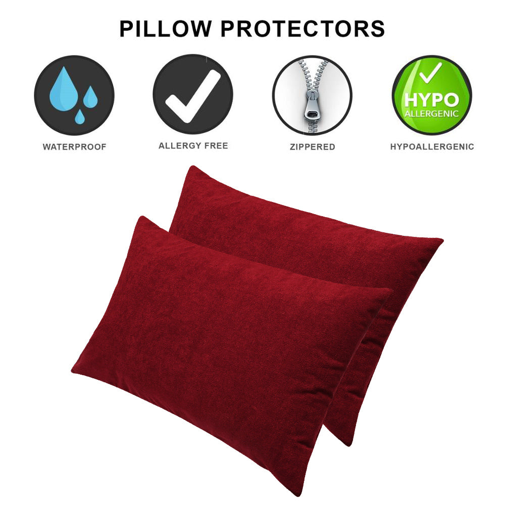 Waterproof Pillow Protector, Set Of 2 Pcs (MAROON) - Dream Care Furnishings Private Limited