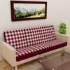 Waterproof Printed Sofa Seat Protector Cover with Stretchable Elastic, White Maroon - Dream Care Furnishings Private Limited