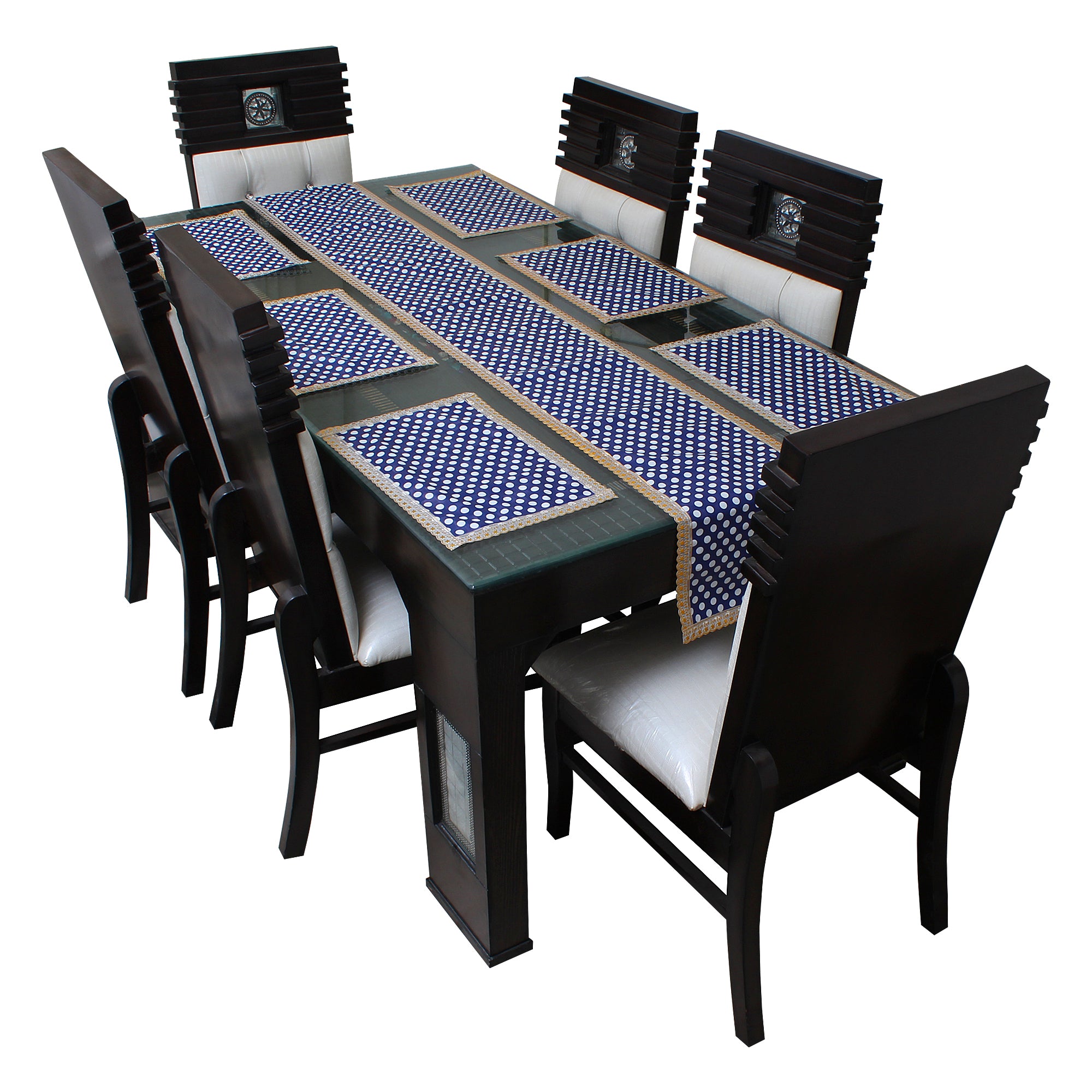 Waterproof & Dustproof Dining Table Runner With 6 Placemats, SA47 - Dream Care Furnishings Private Limited