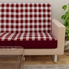 Waterproof Printed Sofa Seat Protector Cover with Stretchable Elastic, White Maroon - Dream Care Furnishings Private Limited