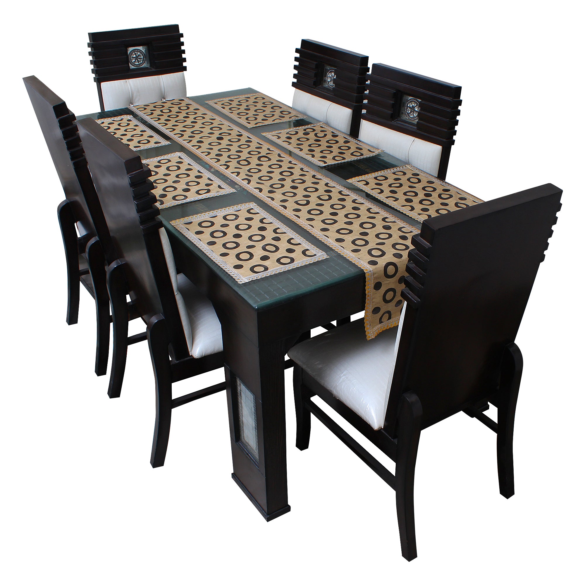 Waterproof & Dustproof Dining Table Runner With 6 Placemats, SA02 - Dream Care Furnishings Private Limited