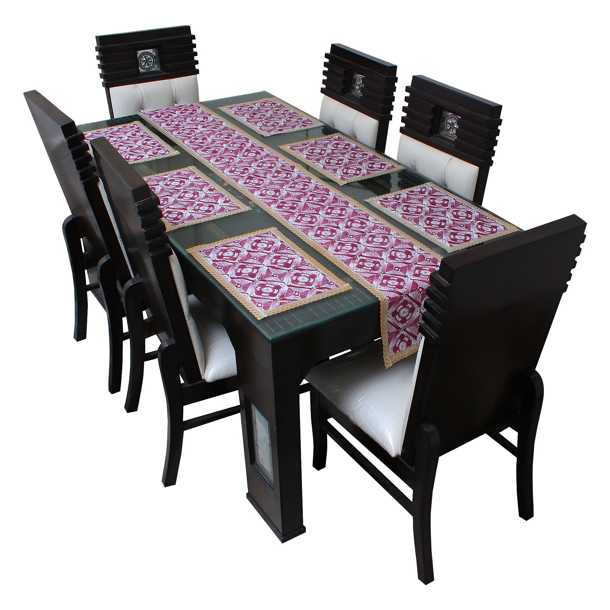 Waterproof & Dustproof Dining Table Runner With 6 Placemats, SA55 - Dream Care Furnishings Private Limited