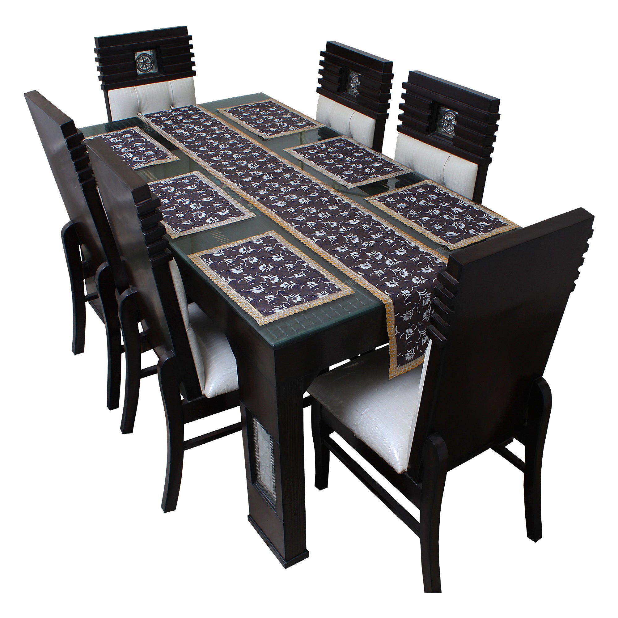Waterproof & Dustproof Dining Table Runner With 6 Placemats, SA05 - Dream Care Furnishings Private Limited