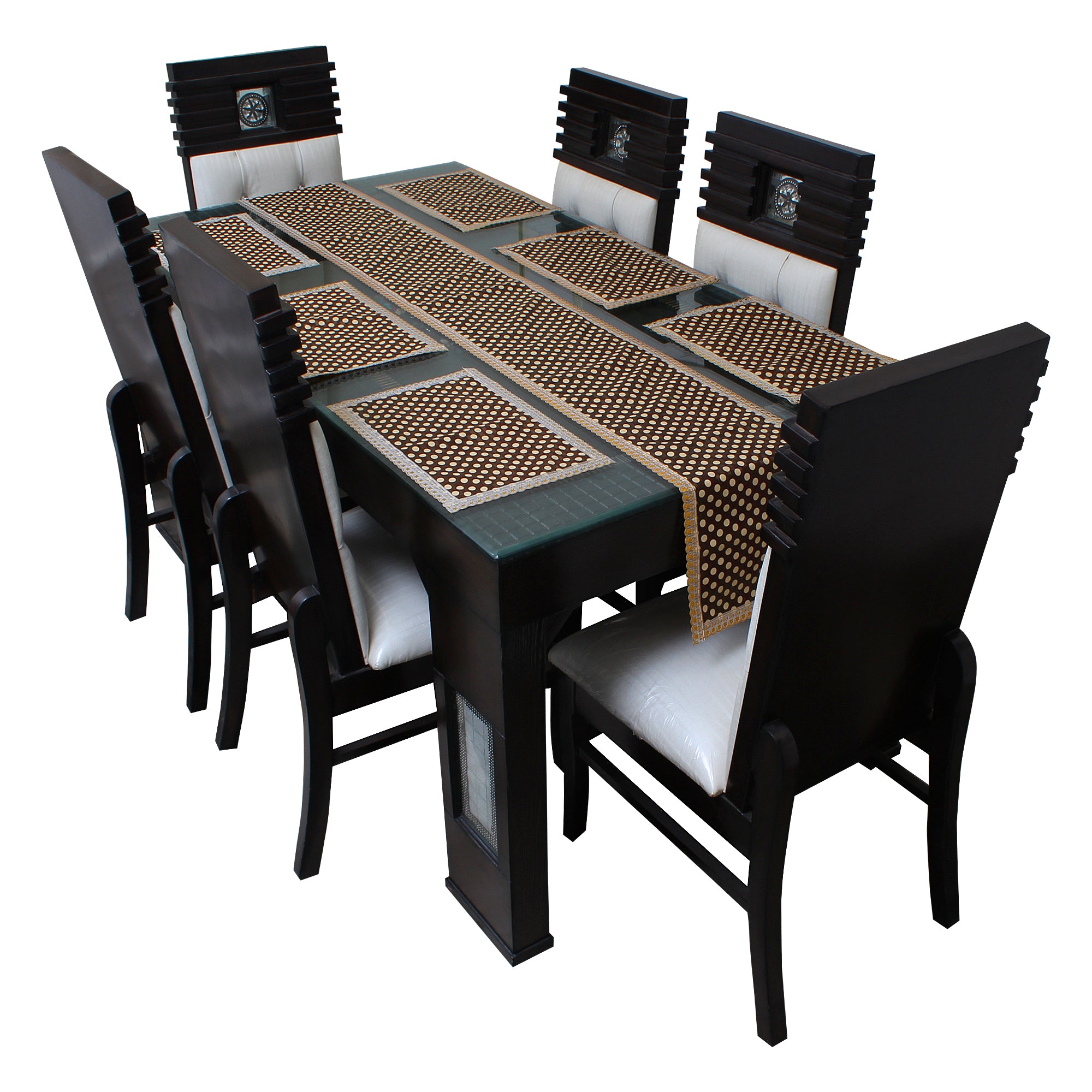Waterproof & Dustproof Dining Table Runner With 6 Placemats, SA51 - Dream Care Furnishings Private Limited