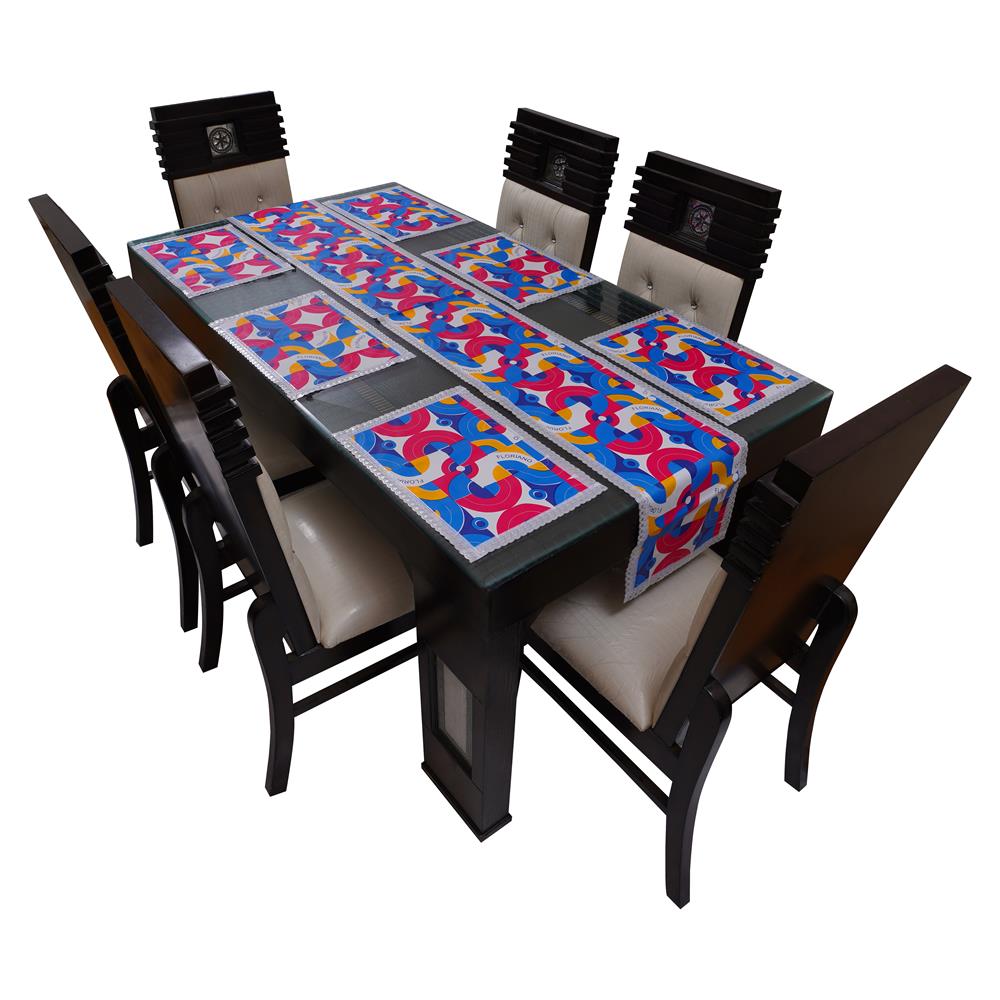 Waterproof & Dustproof Dining Table Runner With 6 Placemats, FLP04 - Dream Care Furnishings Private Limited
