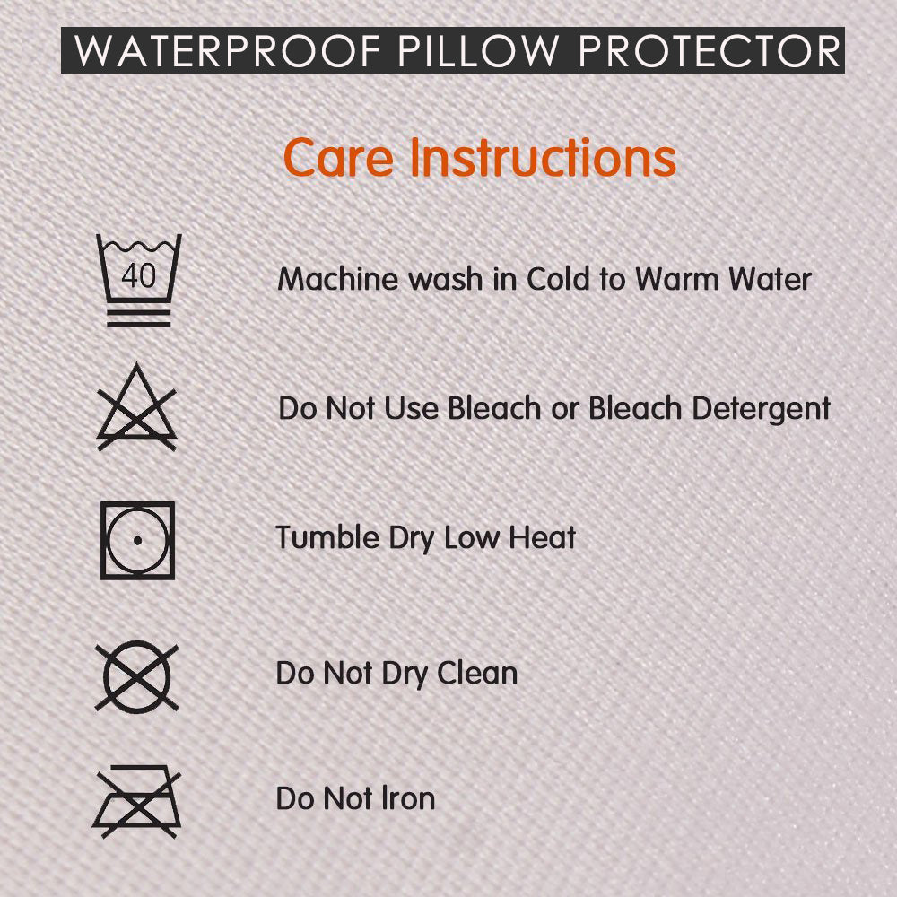 Waterproof Pillow Protector, Set Of 2 Pcs (GREY) - Dream Care Furnishings Private Limited