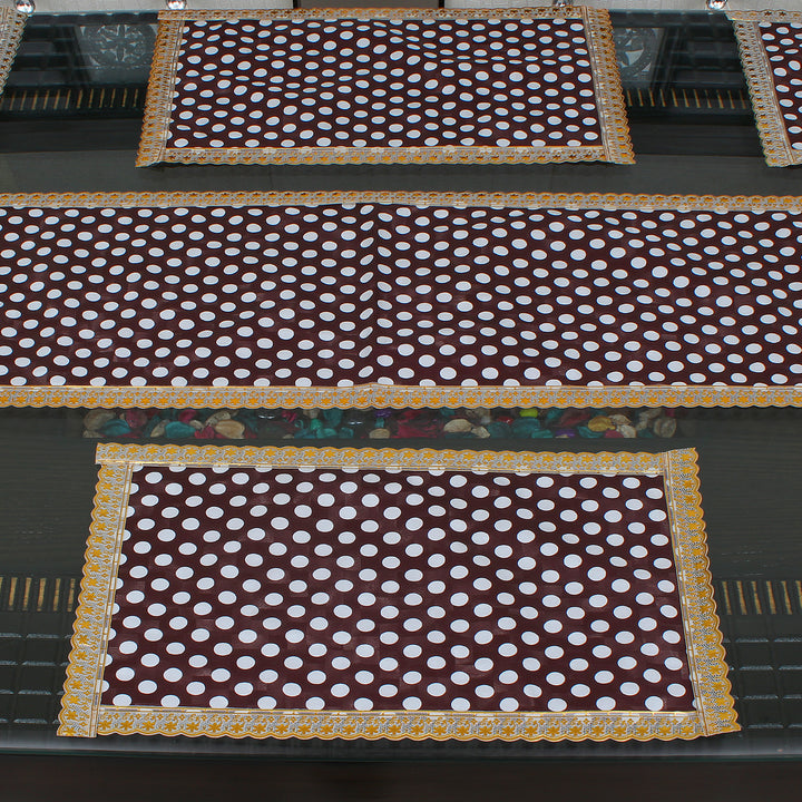 Waterproof & Dustproof Dining Table Runner With 6 Placemats, SA28 - Dream Care Furnishings Private Limited