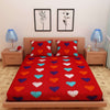 Love Print Red 120 TC 100% Pure Cotton Bedsheet - Dream Care Furnishings Private Limited