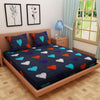 Load image into Gallery viewer, Love Print Blue 120 TC 100% Pure Cotton Bedsheet - Dream Care Furnishings Private Limited