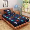 Love Print Blue 120 TC 100% Pure Cotton Bedsheet - Dream Care Furnishings Private Limited