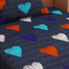 Love Print Blue 120 TC 100% Pure Cotton Bedsheet - Dream Care Furnishings Private Limited