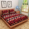 Load image into Gallery viewer, Honeycomb Print Red 120 TC 100% Pure Cotton Bedsheet - Dream Care Furnishings Private Limited